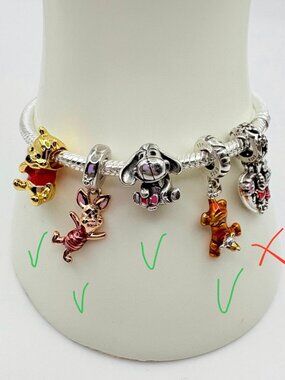 4pcs Pandora Winnie The Pooh And Friends 4 Charms